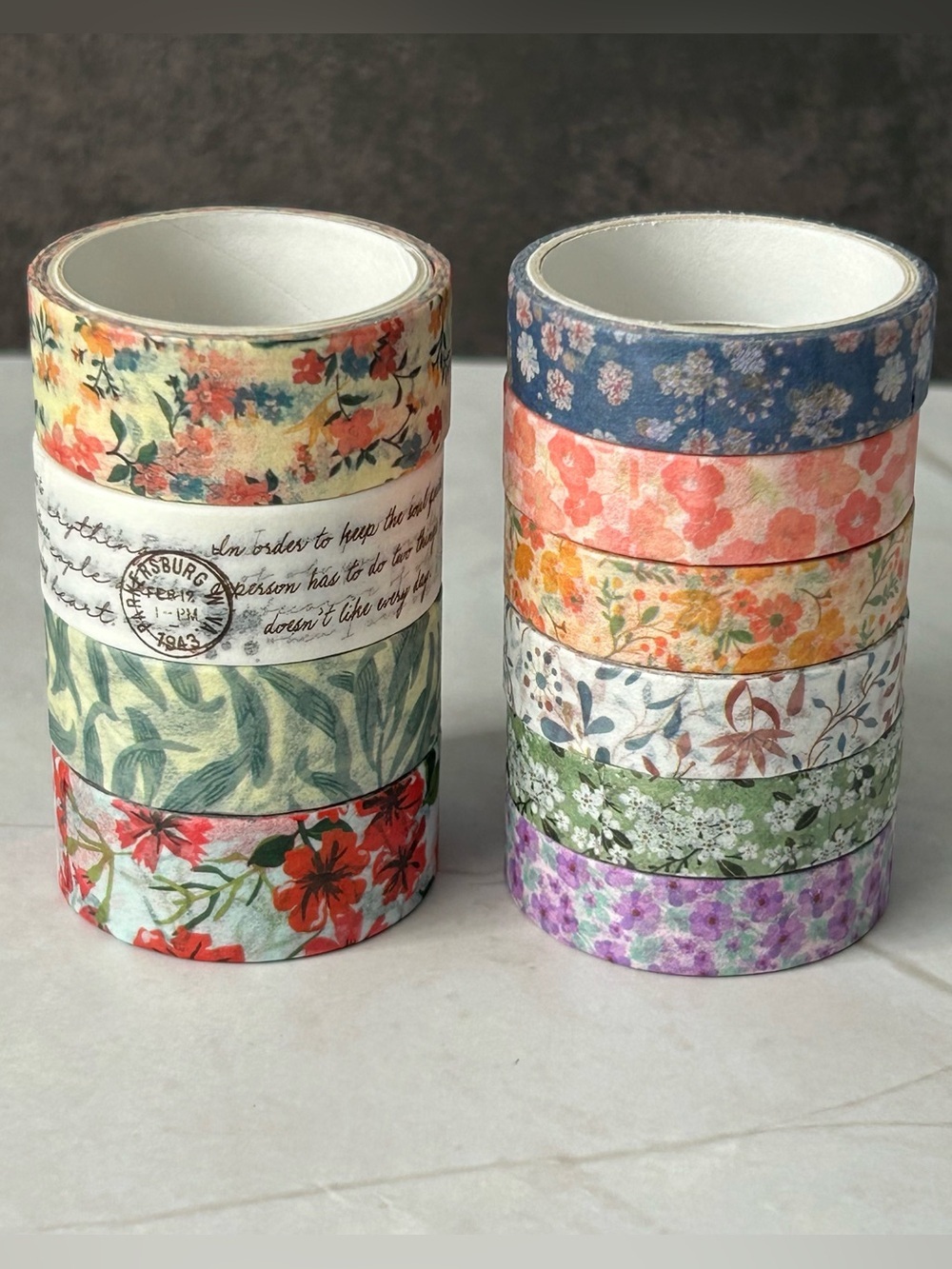Floral Decorative Washi Tape Set - Multicolor
